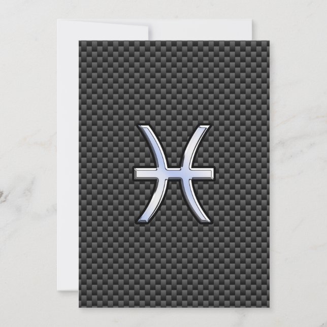 Carte Pisces Zodiac Sign on Carbon Fibre Print (Devant)