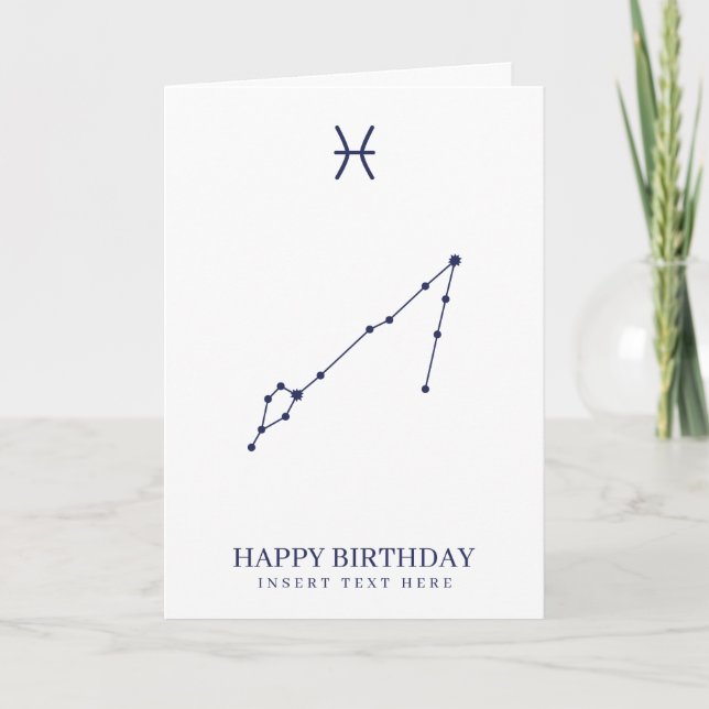 Carte Pisces Zodiac Star Sign Custom Anniversaire (Devant)