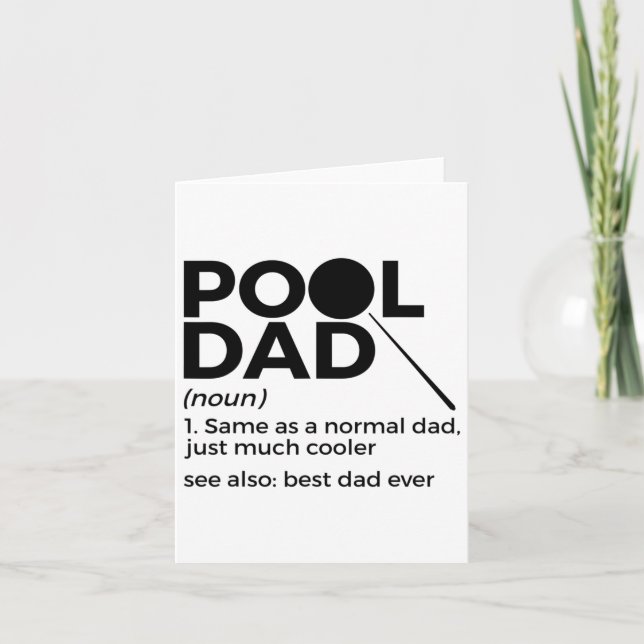 Carte Piscine papa Définition Drôle Billard Meilleur pap (Devant)
