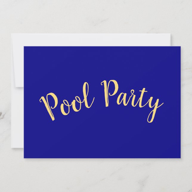 Carte PISCINE PARTY Amusants Texte moderne Marine Bleu A (Devant)