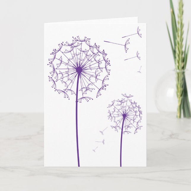 Carte pissenlit violet (Devant)