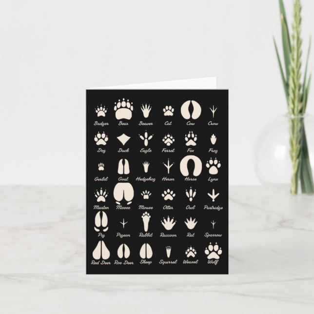 Carte Piste Animale S Animaux Communs Et Faune (Devant)