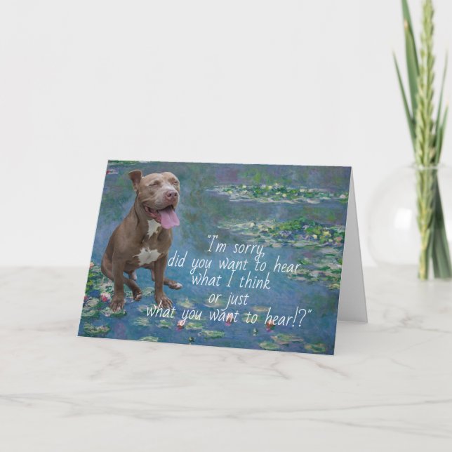 Carte Pit Bull Drôle (Devant)