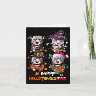 Carte Pitbull Chien Hallothanksmas Halloween Thanksgivin