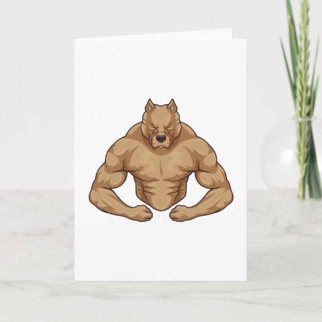 Carte Pitbull culturiste extrême (Devant)