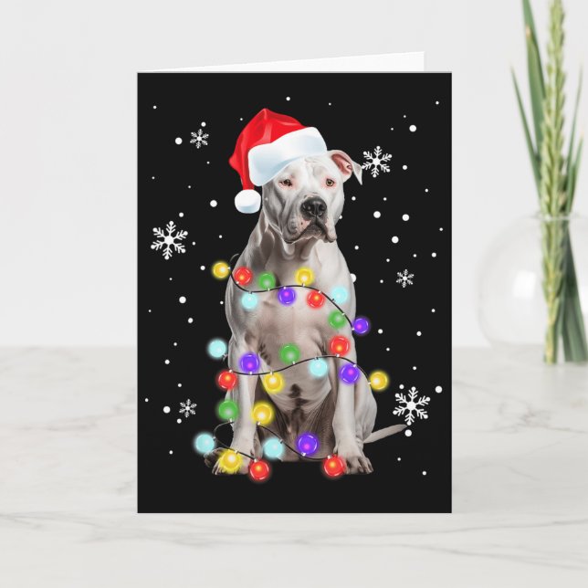 Carte Pitbull Dog Merry Dogmas Santa Pitbull Christmas T (Devant)