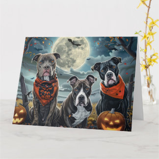 Carte Pitbull Halloween Éffrayant