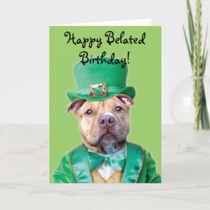 Carte Pitbull irlandaise Joyeux Anniversaire