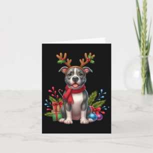 Carte Pitbull Reindeer Noël Noël Noël Noël Noël Noël X