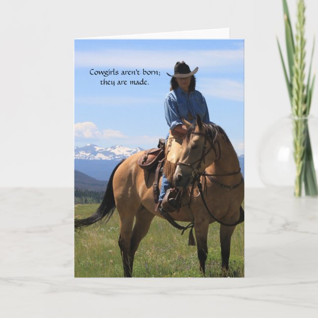Carte Pittoresque Western Cowgirl et Horse Toutes les oc (Devant)
