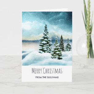 Carte Pittoresque Winter Wonderland Watercolor Noël
