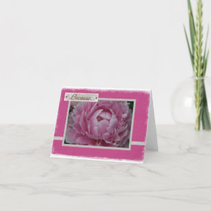 Carte Pivoines roses en fleur - juste puisque