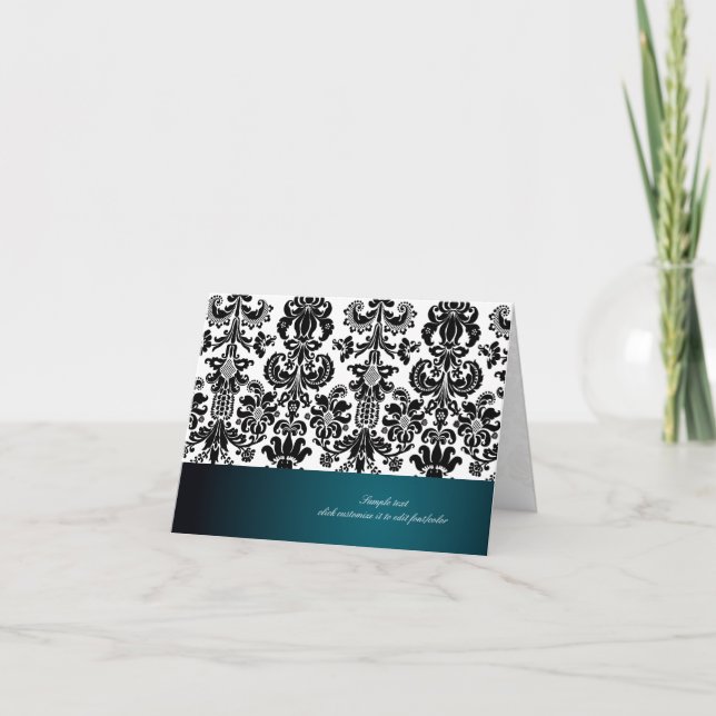 Carte Pix-Dezines Isabella Damask, turquoise (Devant)