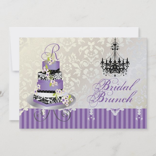 Carte PixDezines monogramme mariée, gâteau mariage lavan (Devant)