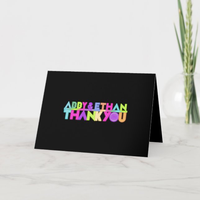 Carte PixDezines Neon Lights Bat mitzvah Merci Invit (Devant)