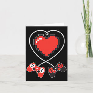 Carte Pixel Art jeu vidéo Contrôleur Valentines Jour Jeu