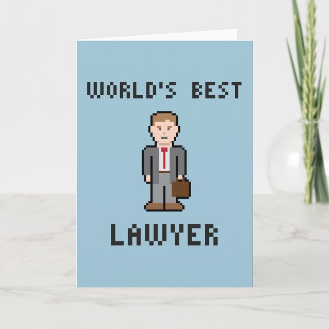 Carte Pixel World's Best Lawyer Greeting Card (Devant)