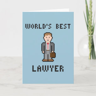 Carte Pixel World's Best Lawyer Greeting Card