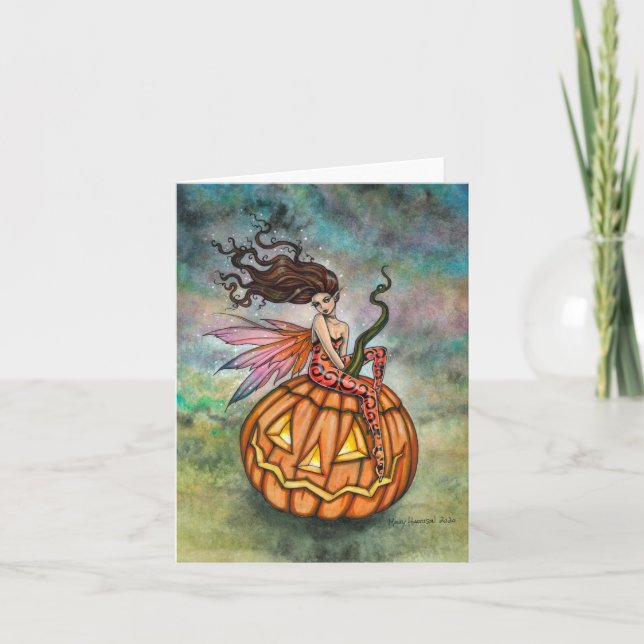 Carte Pixie d'Halloween Fairy Art de Molly Harrison (Devant)