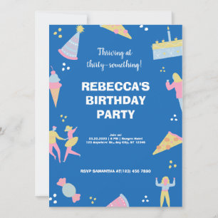 Carte Pizza d'anniversaire à la crème glacée bleue migno