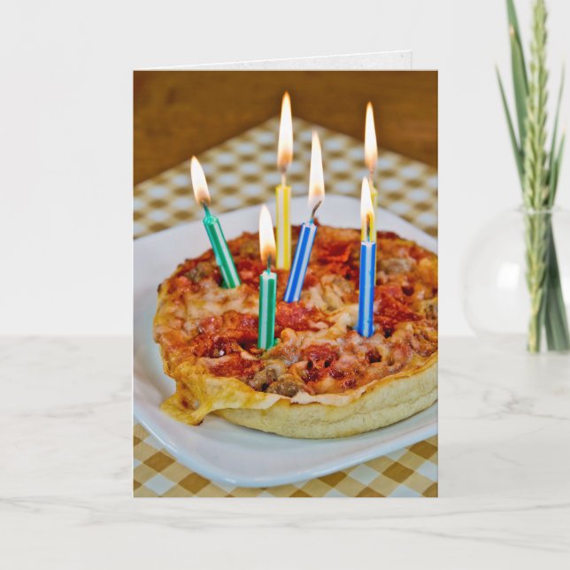 Carte Pizza et bougies d'anniversaire (Devant)