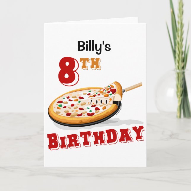 Carte Pizza fête du 8e anniversaire (Devant)