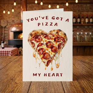 Carte Pizza Mon Cœur Drôle de la Saint-Valentin Bon Anni