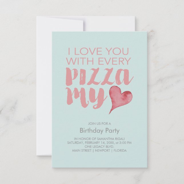 Carte Pizza My Heart Anniversaire (Devant)