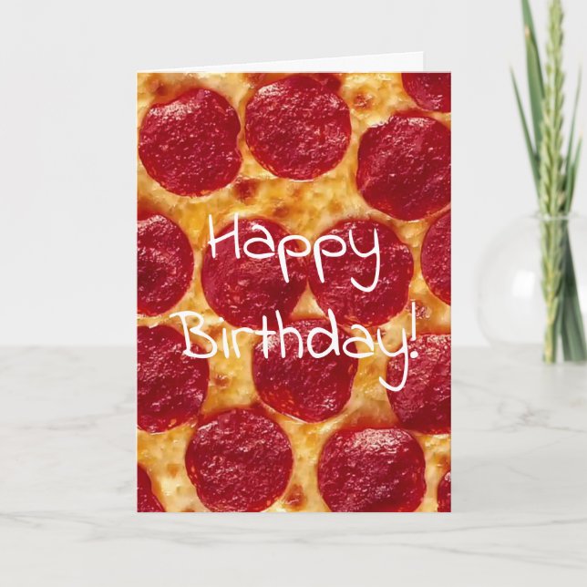 Carte pizza pepperonis fête d'anniversaire (Devant)