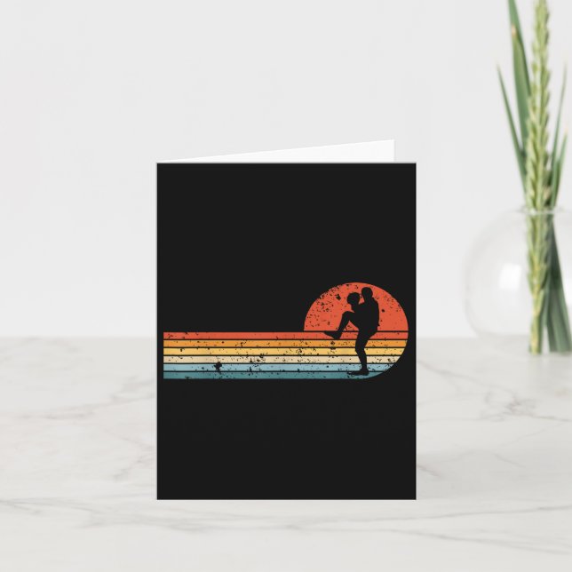 Carte Pla De Baseball Vintage Retro Sunset (Devant)