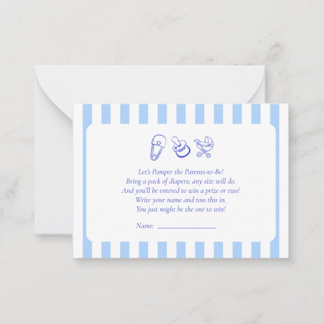 Carte Place Baby shower Bleu Déchets (Devant)