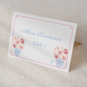 Carte Place Baby shower Plutôt Rose Et Bleu Floral
