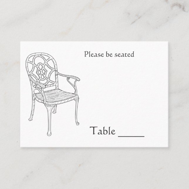Carte Place de la collection de chaises (Devant)