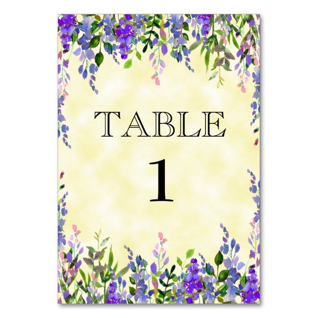 Carte Place Florale Jaune Aquarelle Lavande (Par défaut)