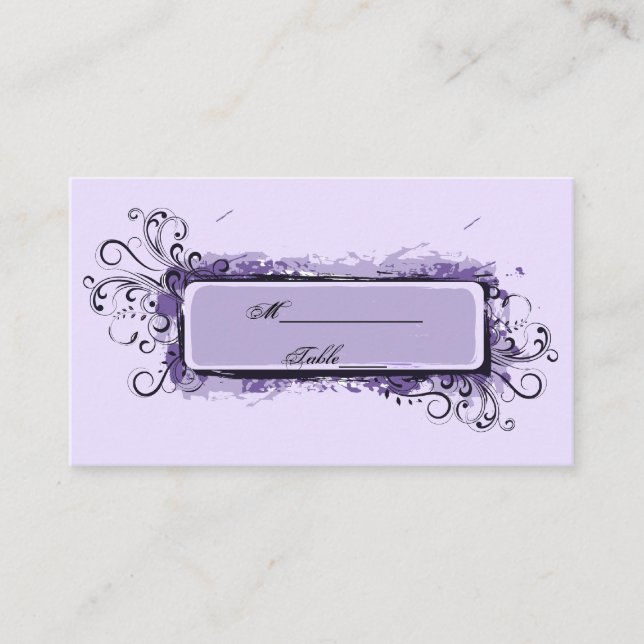 Carte Place Mariage Abstrait violet (Devant)