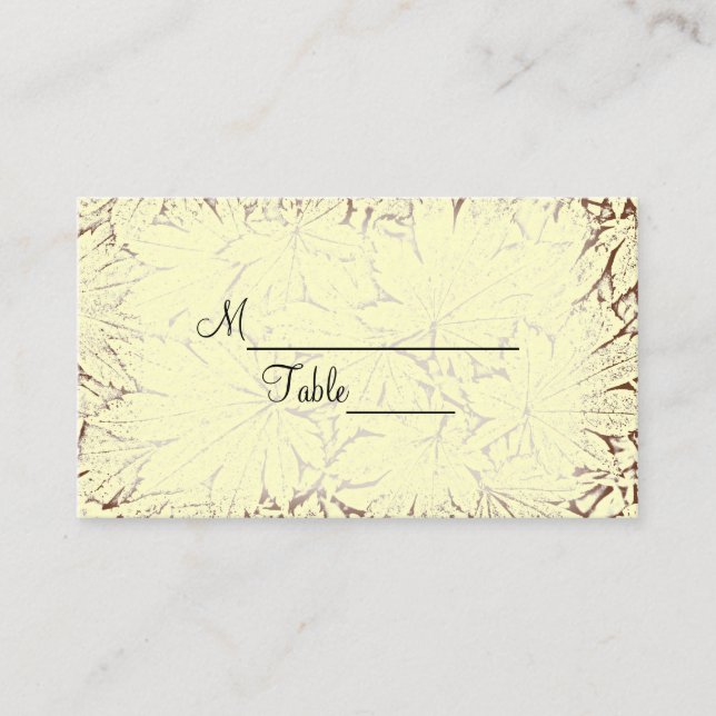 Carte Place Mariage de automne Feuille Brown (Devant)