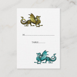 Carte Place Mariage Gold Turquoise Dragon