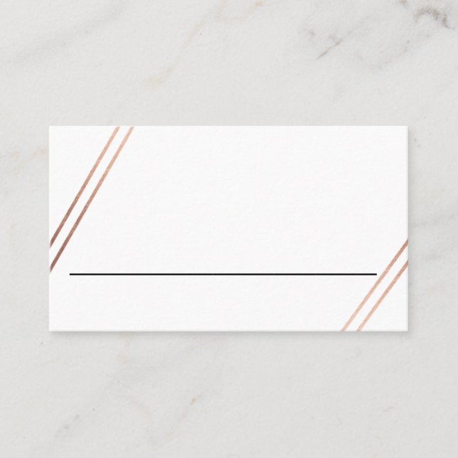 Carte Place Mariage Rose bilingue Gold Stripes (Devant)