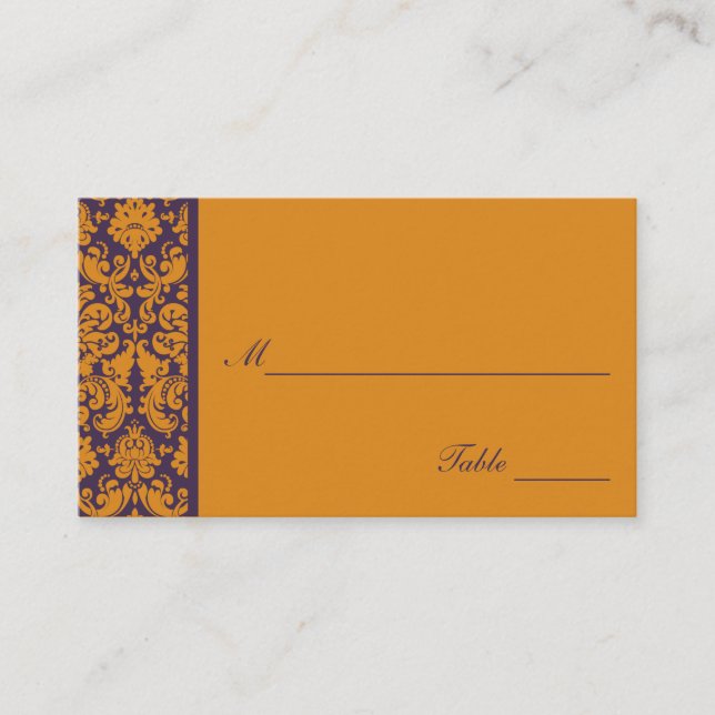 Carte Place Orange and Purple Damask (Devant)