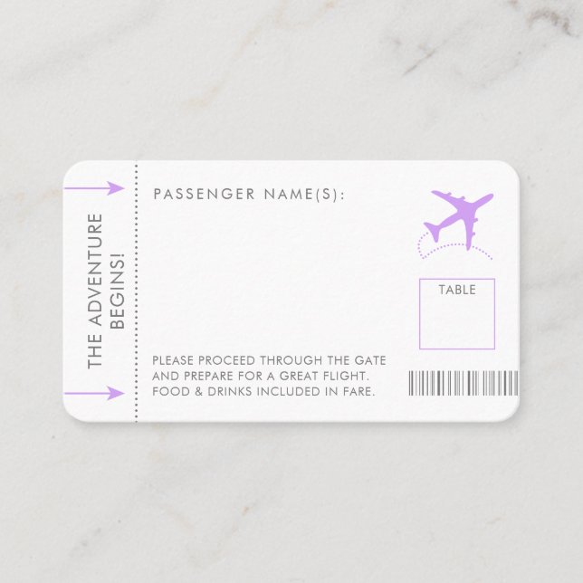 Carte Place Pass Embarquement Lilac Purple (Devant)