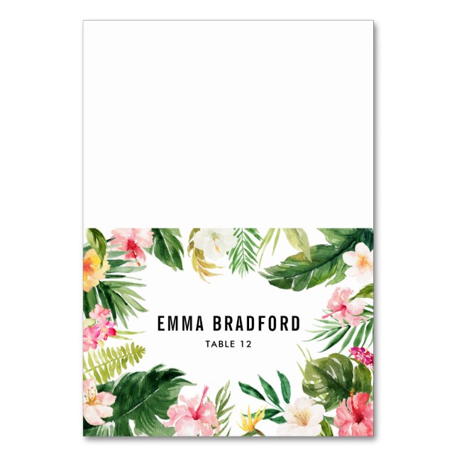 Carte Place Tropical Floral Aquarelle (Par défaut)