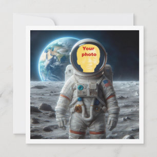 Carte Placer mon visage dans l'image, astronaute, espace