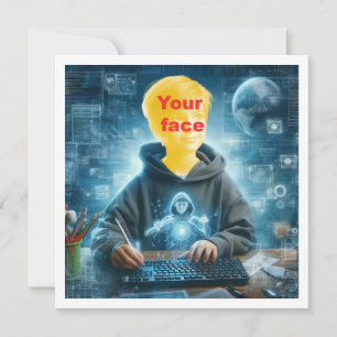 Carte Placez mon visage dans la photo, amoureux de l'ord