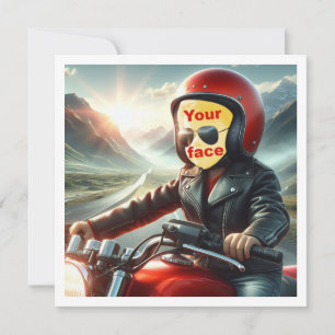 Carte Placez mon visage dans la photo, enfant conduite m