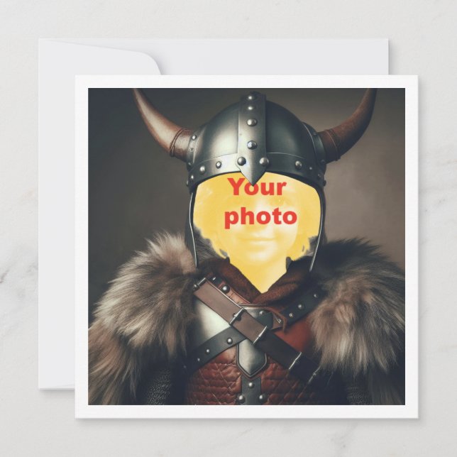 Carte Placez mon visage dans la photo, viking guerrier (Devant)