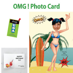 Carte Plage Bikini 40e anniversaire femmes Nouveau amusa