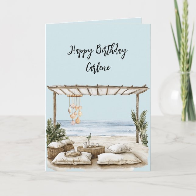 Carte Plage Côte Océan Mer Coquillages Anniversaire (Devant)