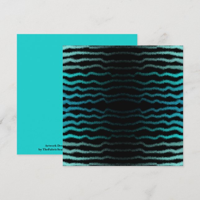 Carte Plage côtière Salé Vagues Turquoise Art Abstrait (Devant / Derrière)
