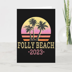 Carte Plage de Folly Beach Retro Vacances en famille pou