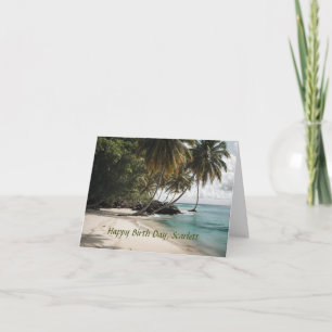 Carte Plage de l'île tropicale Océan Anniversaire person